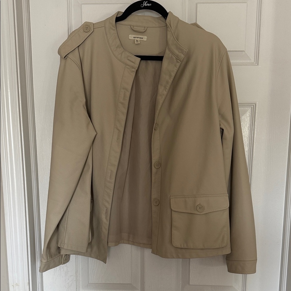 Max Studio Faux Leather Tan Jacket